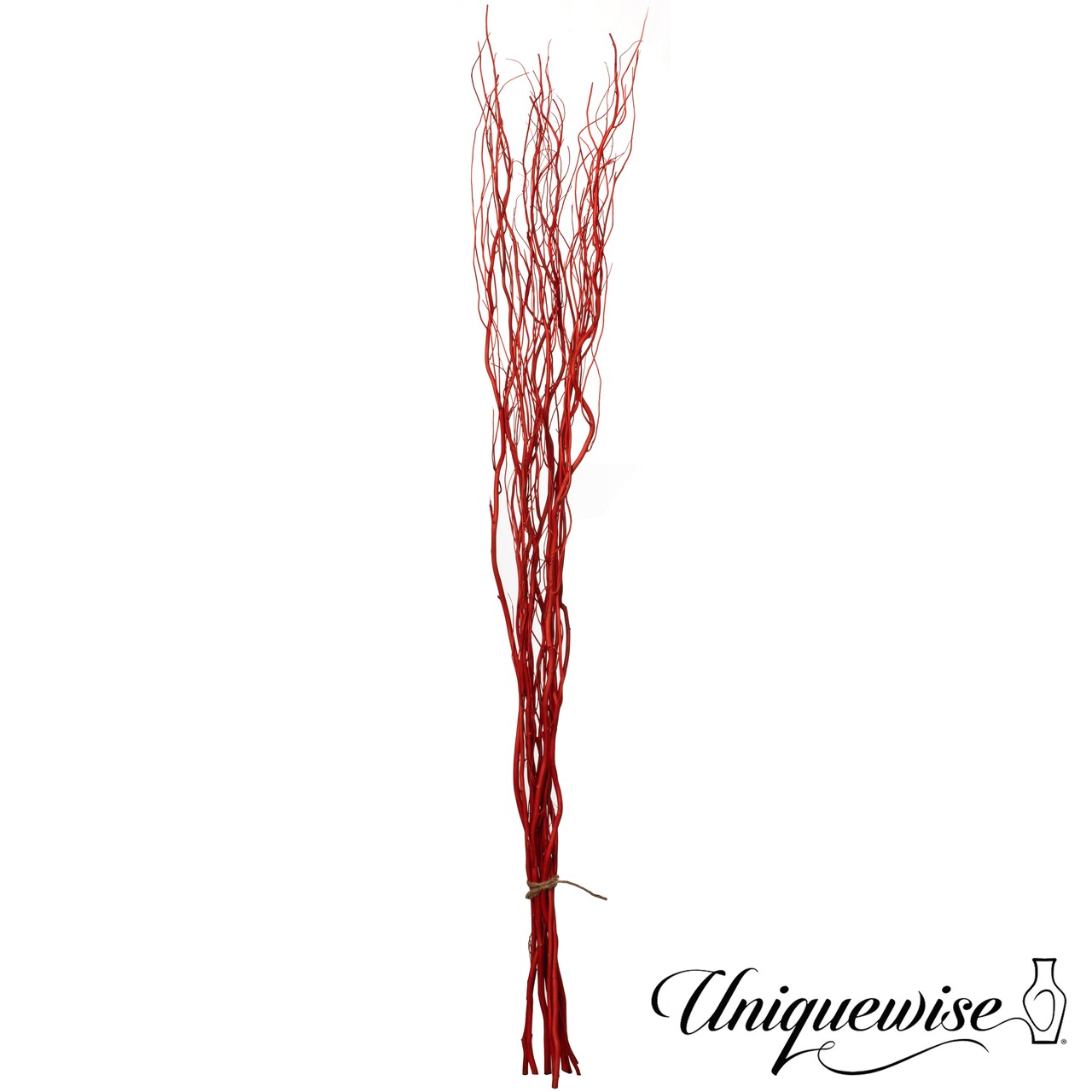 Uniquewise 12pc 59" Natural Dried Willow Twigs - Ideal Sticks for DIY Crafts Decorative Stems Floral Arrangements Floor Vase Fillers Wedding Centerpieces Event Decorations and Home Décor Accents, Red